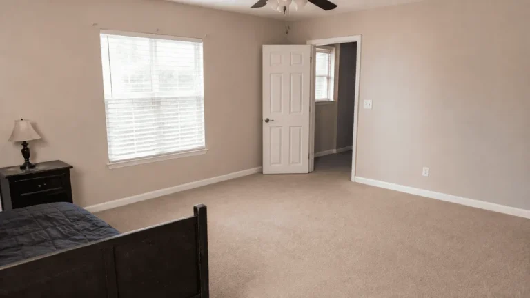 Same bedroom after cleanout with the floor cleared