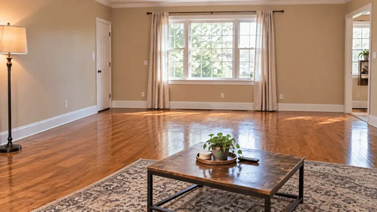 Same living room after the sectional sofa was removed