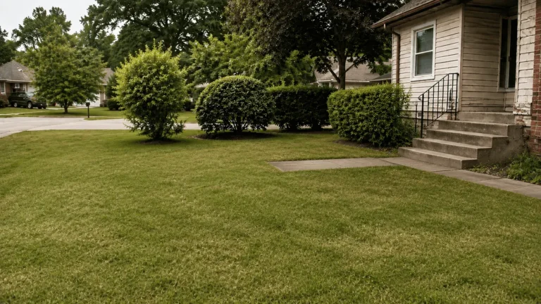 Same front yard after the debris was hauled away